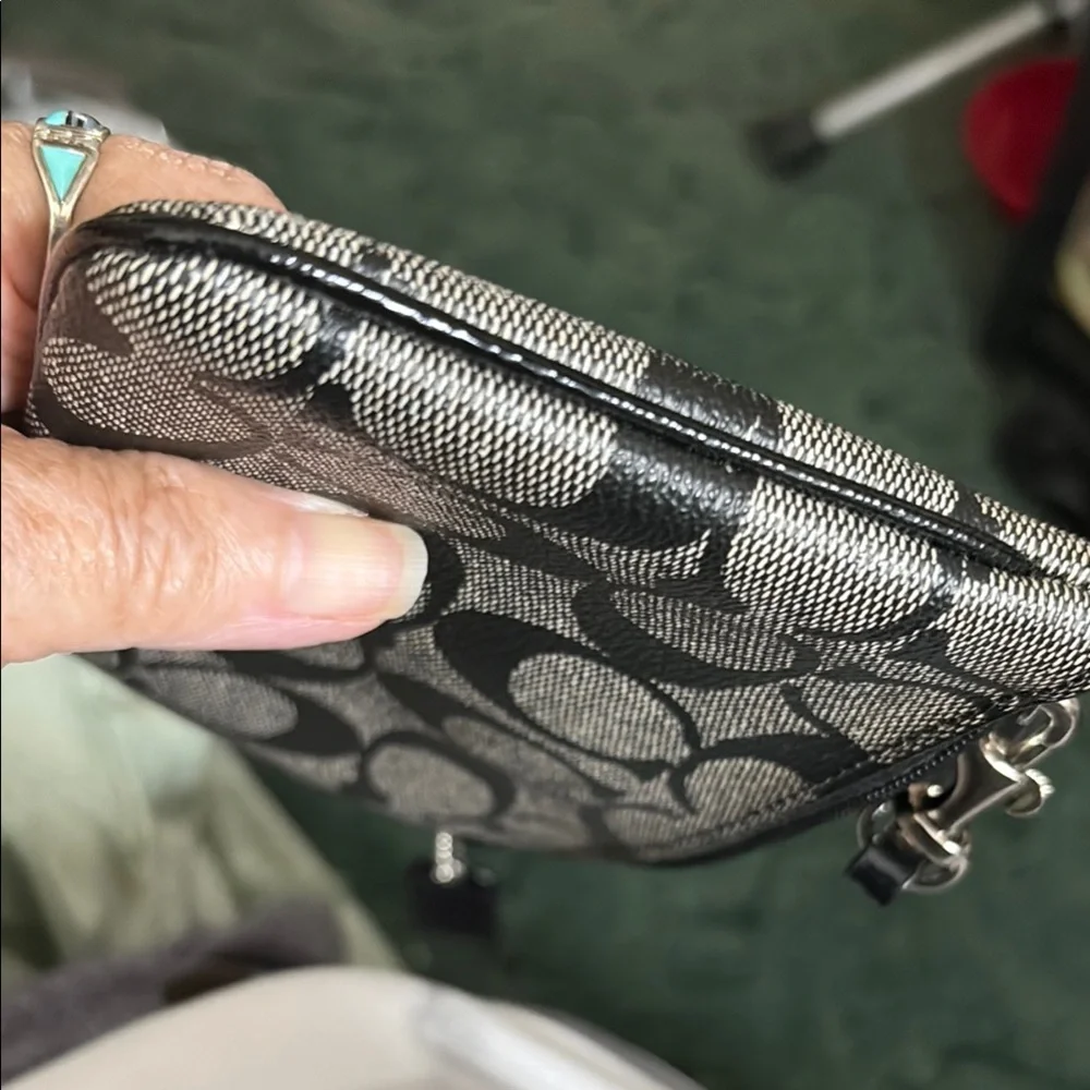 Coach Signature Black and Gray Clutch Wristlet - Picture 6 of 8